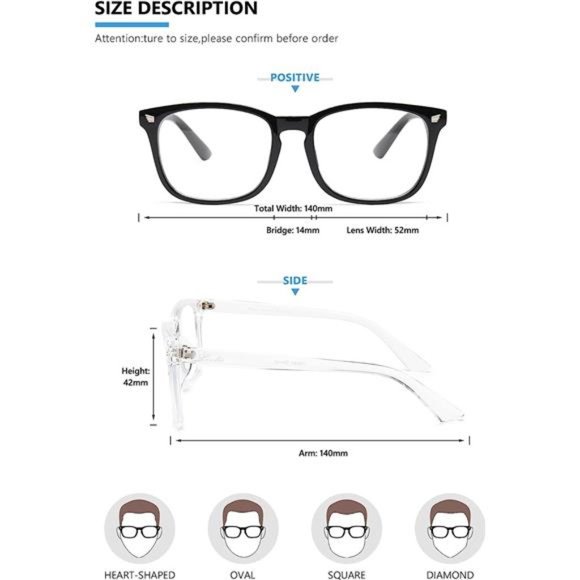 2 Pack Blue Light Blocking Glasses, Computer Reading/Gaming/TV/Phones Glasses - Picture 4 of 6